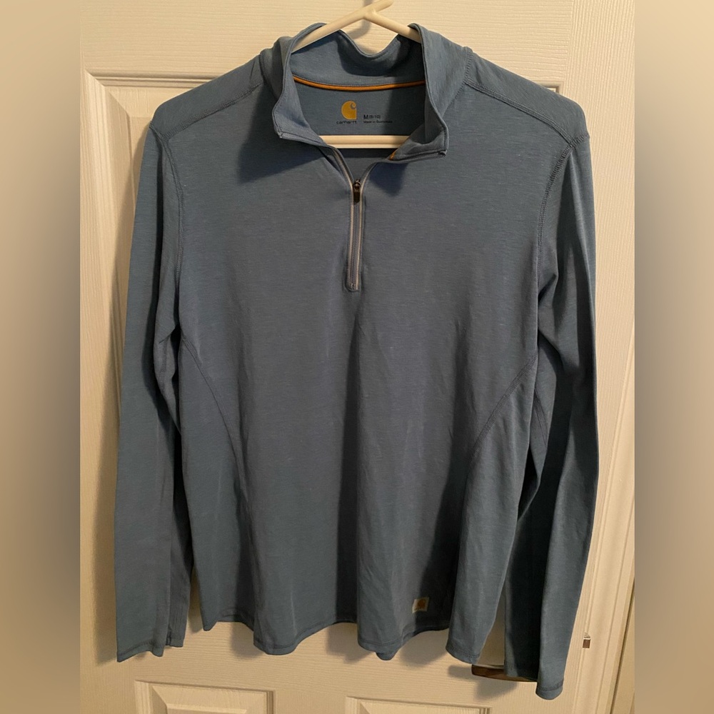 Carhartt Force Half Zip Medium Blue Athletic Shirt